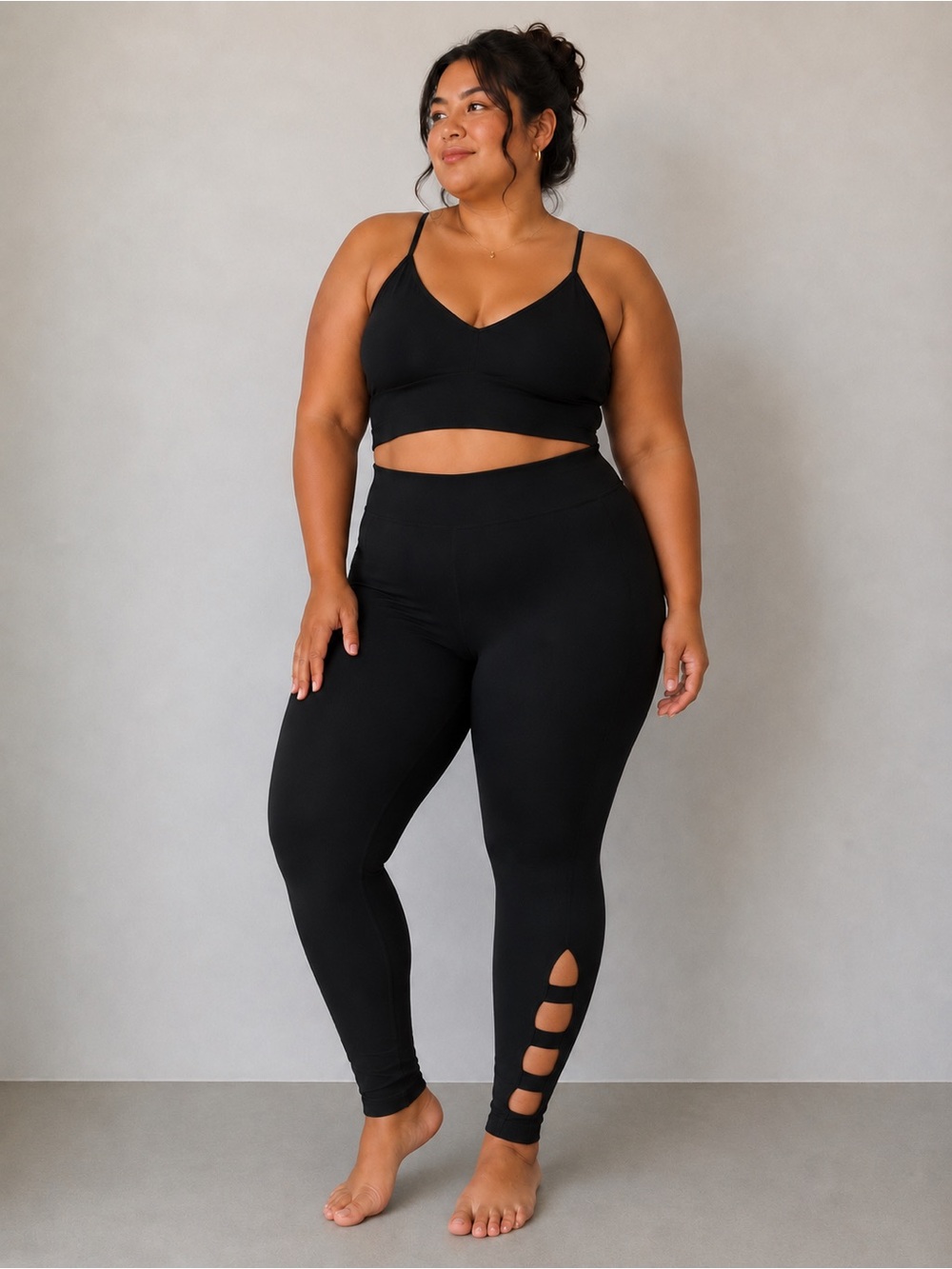 MIXIT Black Cutout Ankle Leggings – Women’s XL “Call Out”